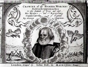 Frontispiece of Batrachomyomachia or, The Battle of Frogs and Mice, Translated by George Chapman by English School